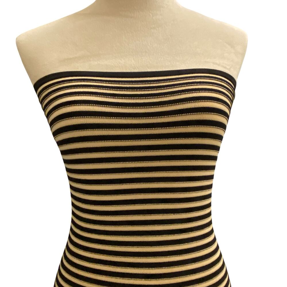 The Wolf Gang Size Small Sunmor Strapless Knit Black & Beige Maxi Dress - Picture 4 of 14